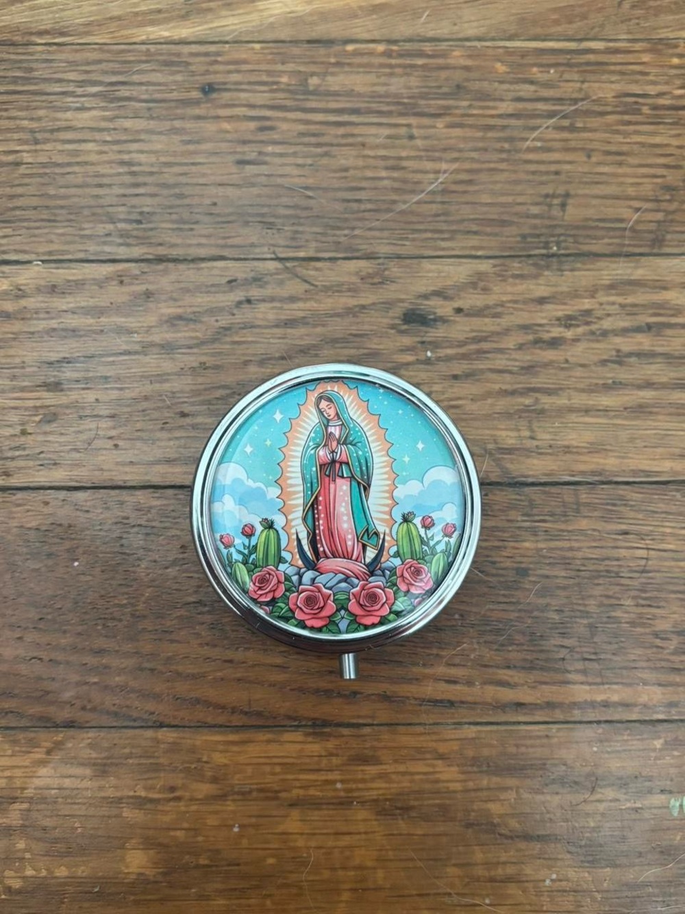 virgin mary jewelry container